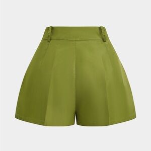High waisted olive green women’s shorts